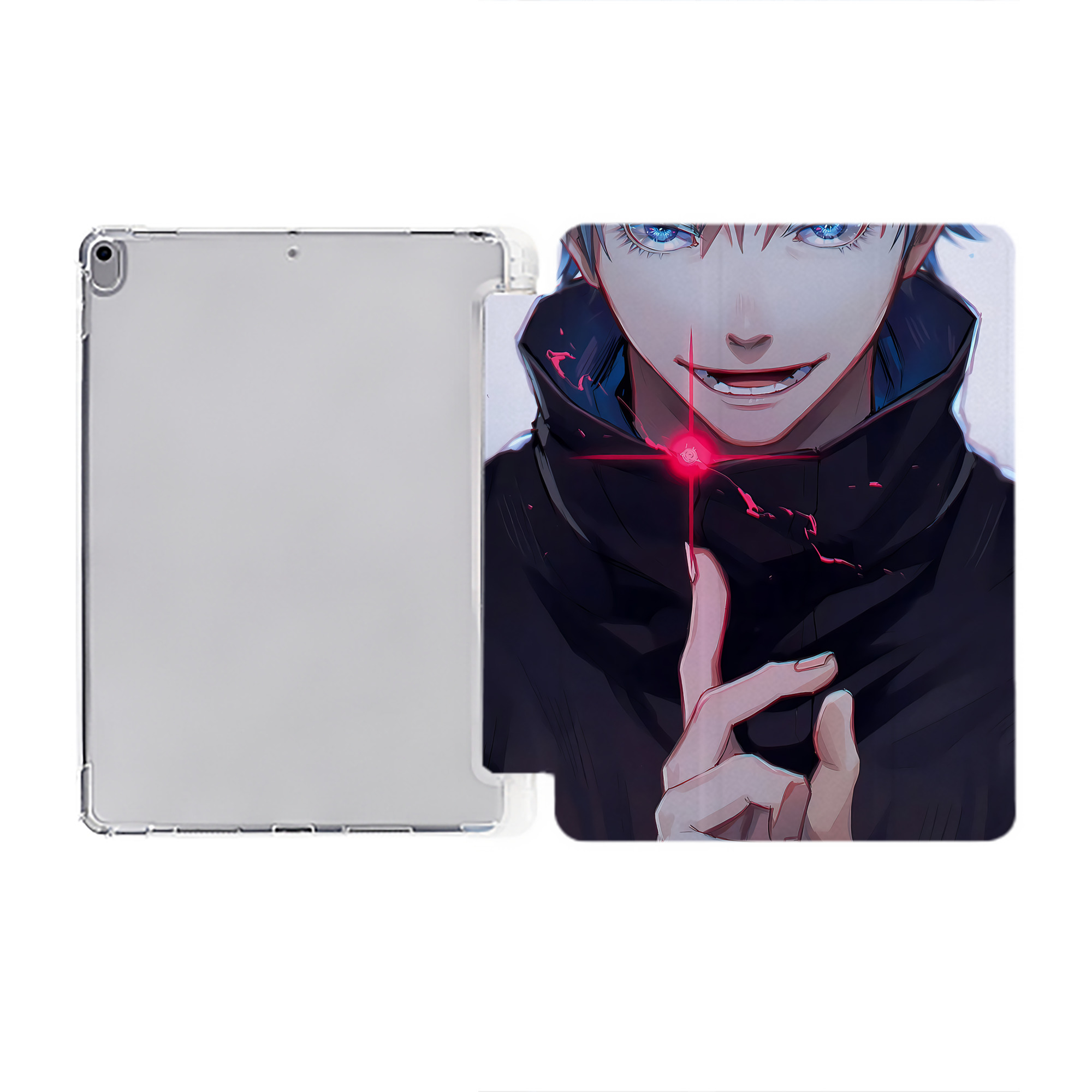 （画像用） 呪術廻戦 Jujutsu Kaisen IPad ケース ペン収納付き 三つ折りスタンド PUレザー×シリコン 対応機種9.5/10.5/10.9インチ
